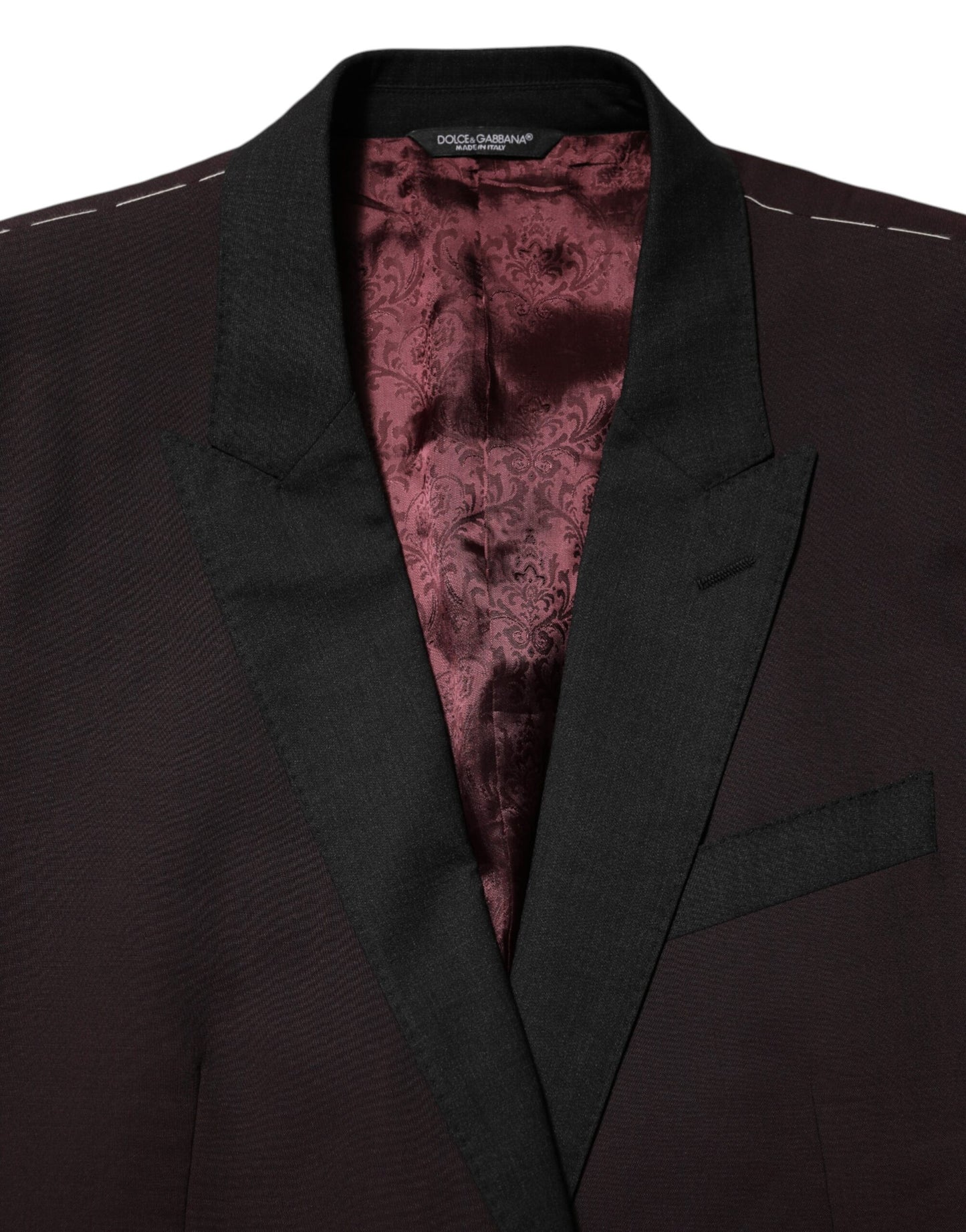 Dolce & Gabbana Maroon Wool 2 Buttons Suit Jacket Blazer