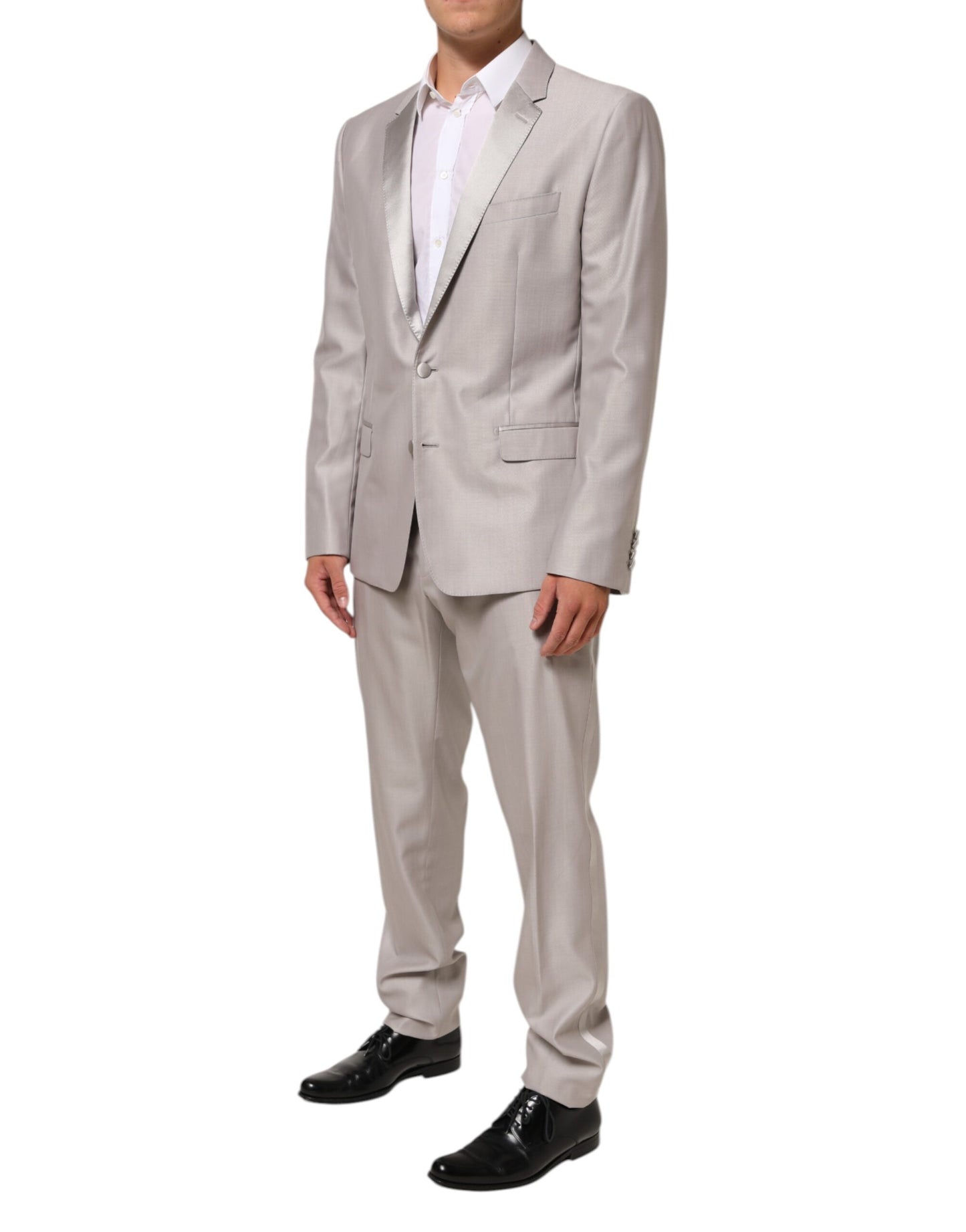 Dolce & Gabbana Light Gray Wool 2 Piece MARTINI Formal Suit
