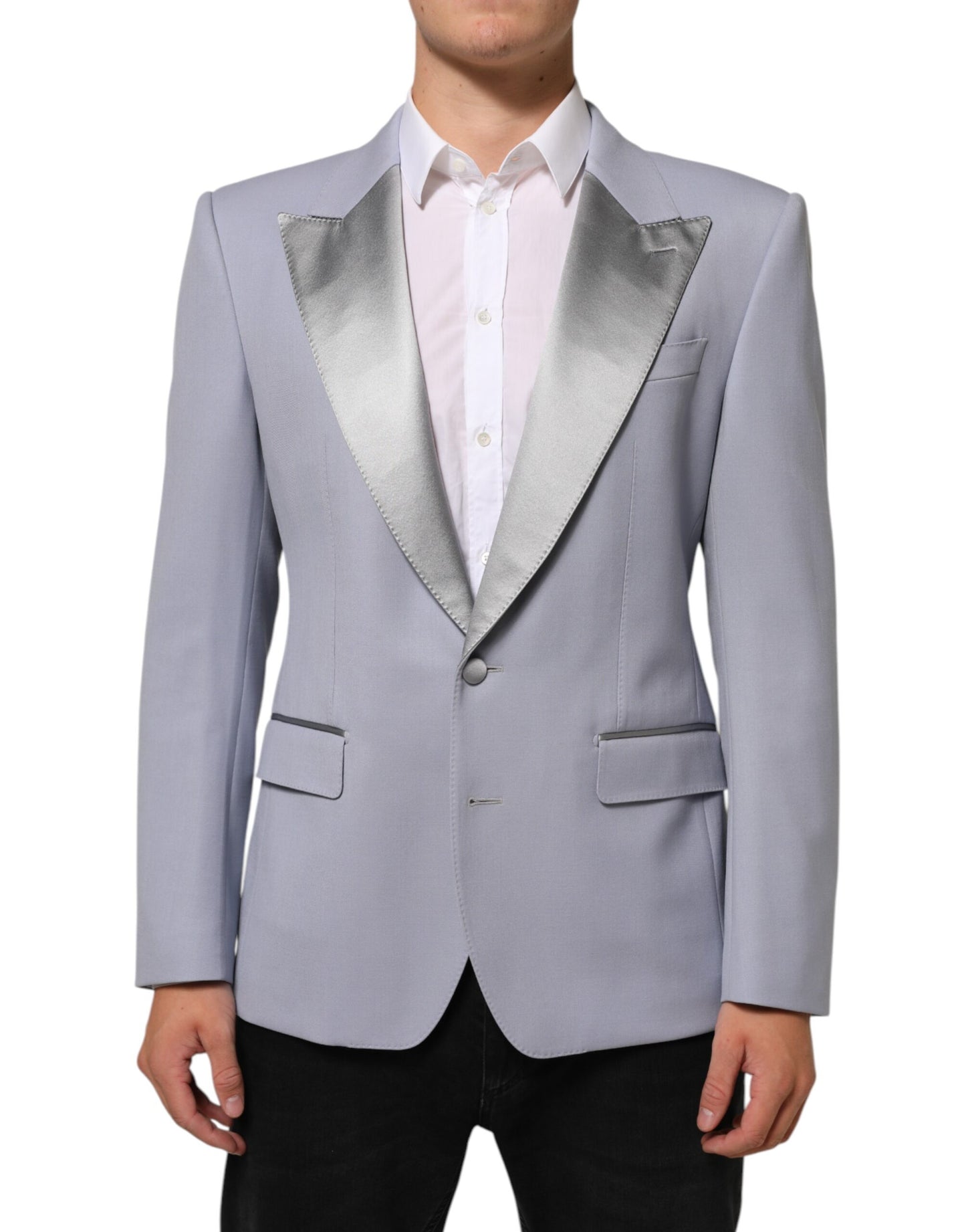 Dolce & Gabbana Gray Wool SICILIA 2 Buttons Men Suit Blazer