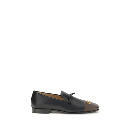 Valentino Garavani Black Leather Slip-On Loafers