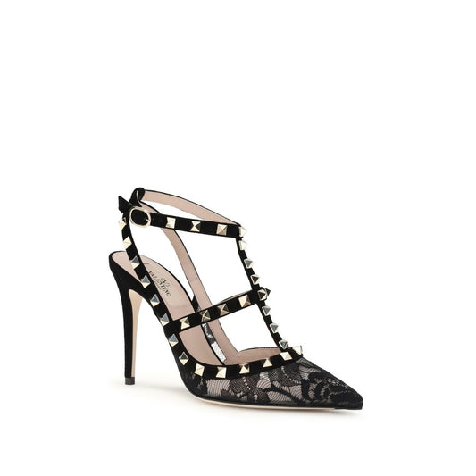 Valentino Garavani Black Fabric High Heel Pumps