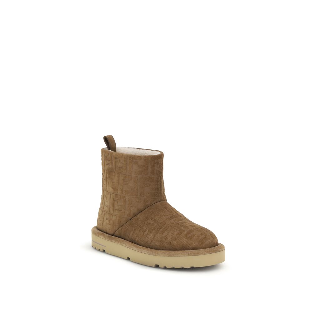 Fendi Brown Leather Ankle Boots