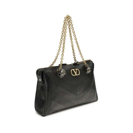Valentino Garavani Black Lamb Leather Shoulder Bag