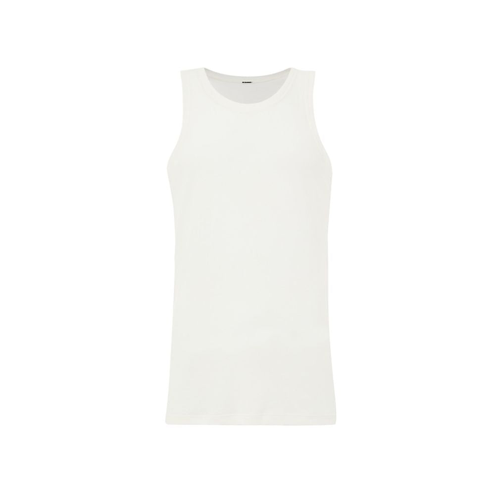 Jil Sander White Cotton Sleveless Jacket