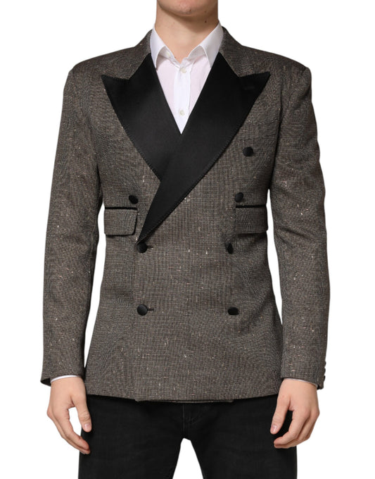 Dolce & Gabbana Gray Double Breasted 2 Button Jacket Blazer